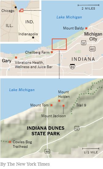 Indiana Dunes National Park map NY Times