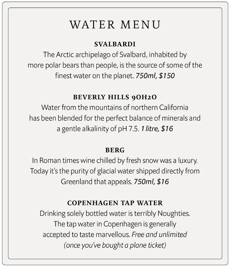 Specialized Water Menu The Economist 1843 Magazine