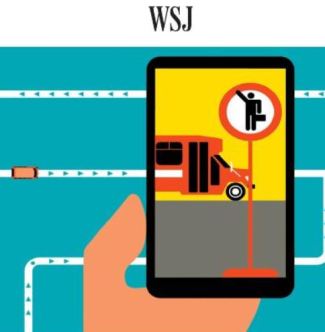 Airport Shuttle Tracking App Illustration by Rob Wilson for WSJ