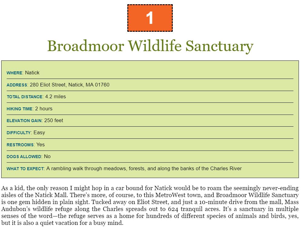 Broadmoor Wildlife Sanctuary 50 Hikes in Eastern Massachusetts book