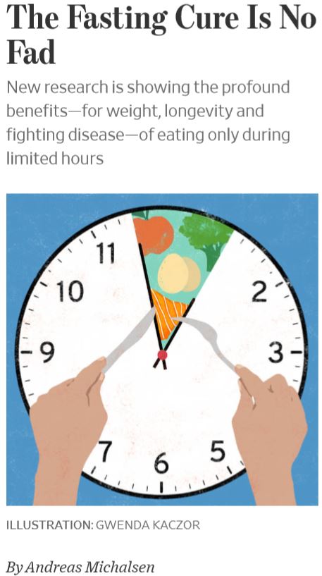 Fasting article Wall Street Journal by Andreas Michalsen Aug 2019