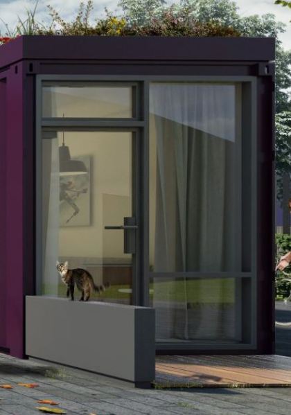 FBM Architects Vale of Aylesbury Housing Trust Container Low Cost Homes Front