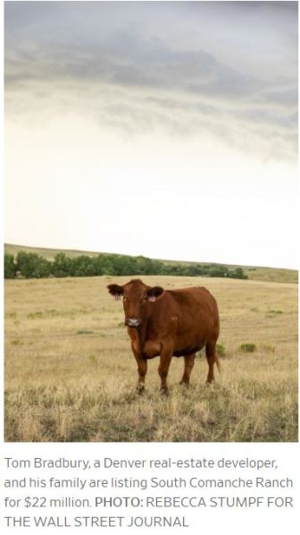 Tom Bradbury, a Denver real-estate developer, and his family are listing South Comanche Ranch for $22 million. PHOTO REBECCA STUMPF FOR THE WALL STREET JOURNAL