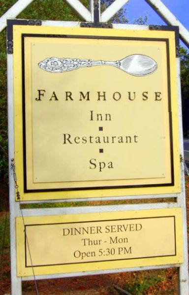 Farmhouse Inn, CA sign
