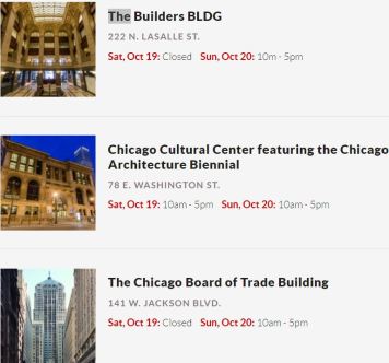 Open House Chicago 2019 sites