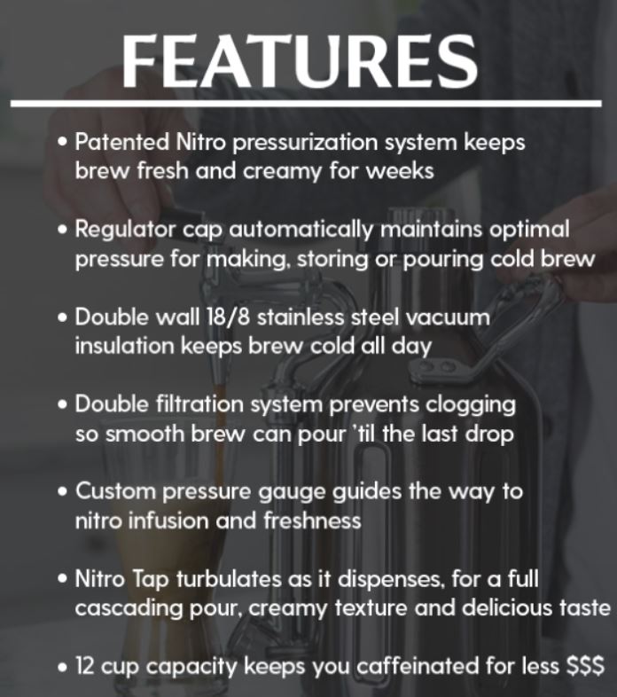 uKeg Nitro Cold Brew Coffee Maker features