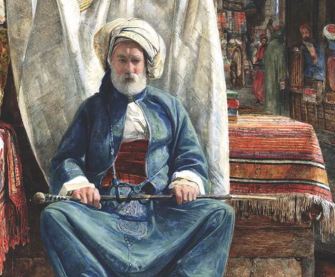 In the Bezestein, El Khan Khalil, Cairo (detail; 1860), John Frederick Lewis. Blackburn Museum and Art Gallery