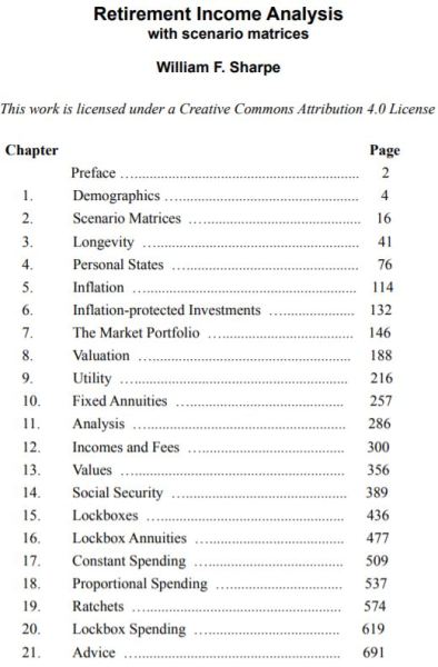 Retirement Income Analysis by William Sharpe
