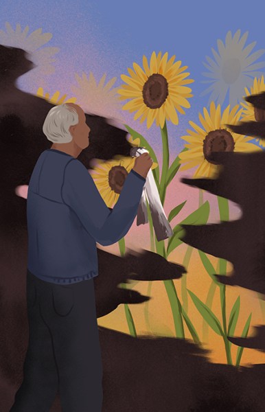 Happiness Across The Life Span Illustrations Nicole Xu for USC Dornsife Magazine