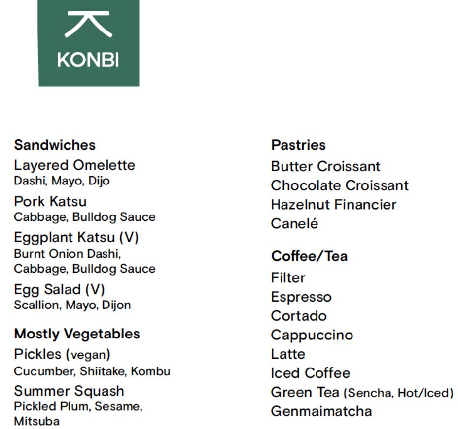 Konbi Menu
