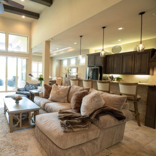 The single-level home has high windows and travertine floors throughout. Photo by Amy MIKLER FOR THE WALL STREET JOURNAL