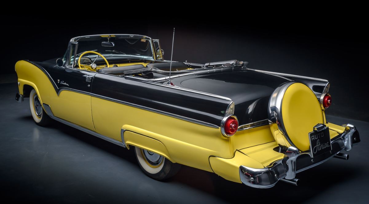 1955 Ford Fairlane Sunliner Convertible Rear View Classic Driver
