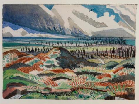 Paul Nash:  Ruined Country - Old Battlefield, Vimy, near La Folie Wood, 1918.