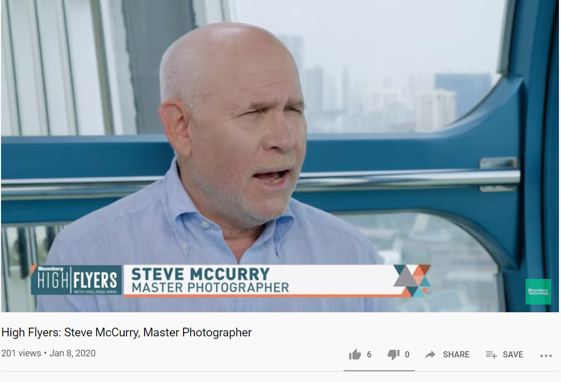 Steve McCurry Master Photographer Bloomberg High Flyers Video Interview January 8 2020