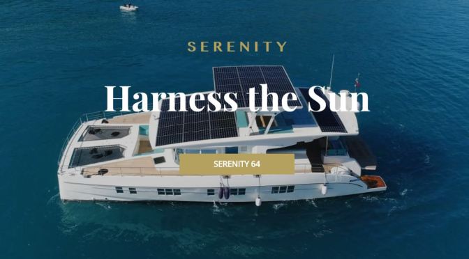 Future Of Boating: “2020 Serenity 64” Solar-Electric Catamaran