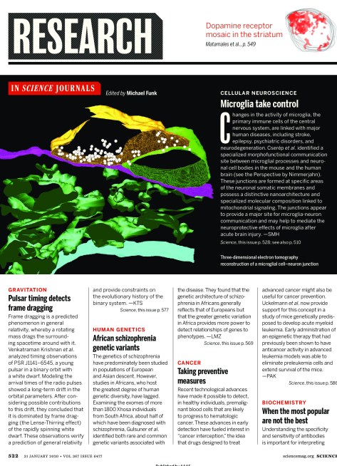 Science Magazine January 31 2020 Research Highlights