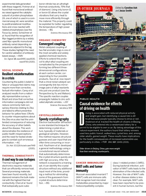 Science Magazine January 31 2020 Research Highlights
