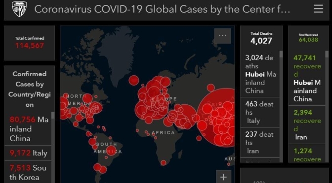Health: 24/7 Real-Time “Coronavirus / Covid-19” Global Cases (March 10)