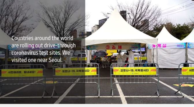 Health: “What It’s Like to Take a Drive-Through Coronavirus Test” (WSJ)