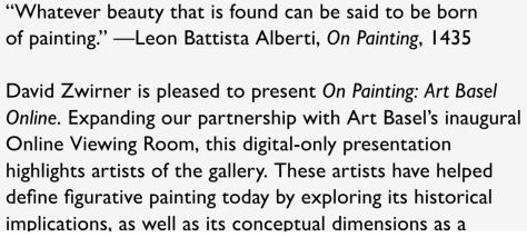 David Zwirner On Painting Art Basel Online Viewing