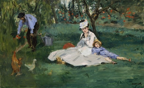 Edouard Manet The Monet Family in Their Garden At Argenteuil 1874