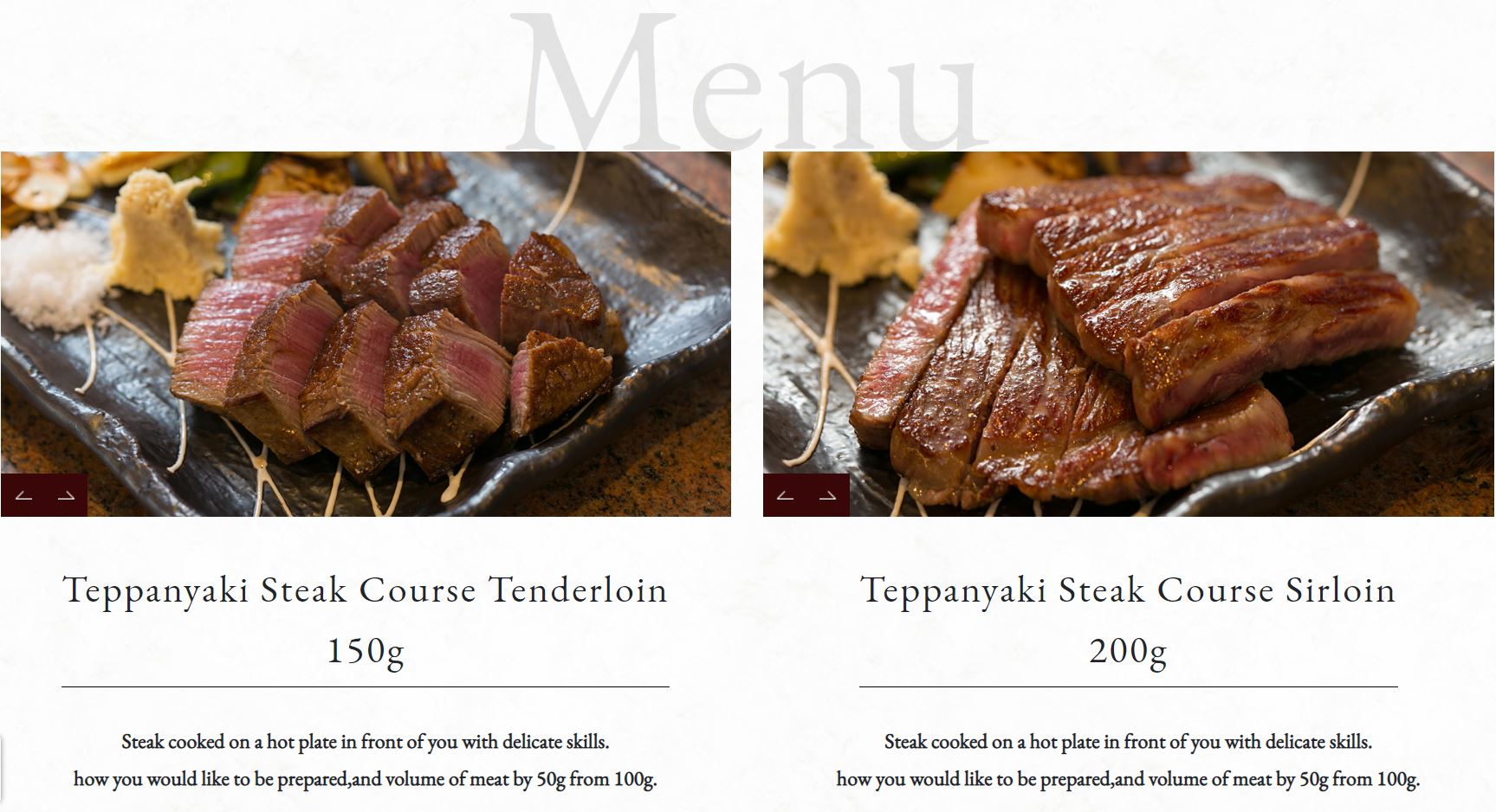 Gion Mikaku Kyoto Japan Best Kobe Beef Steakhouse Menu