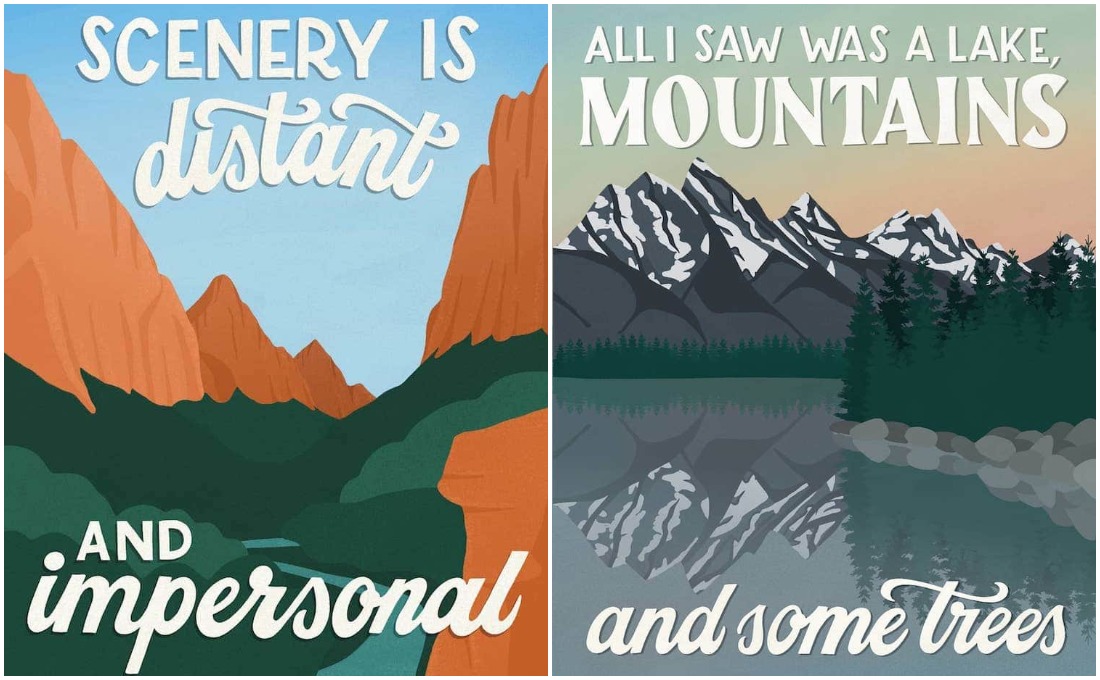 Humorous National Park Posters based on Visitors 1 star reviews by Amber Share