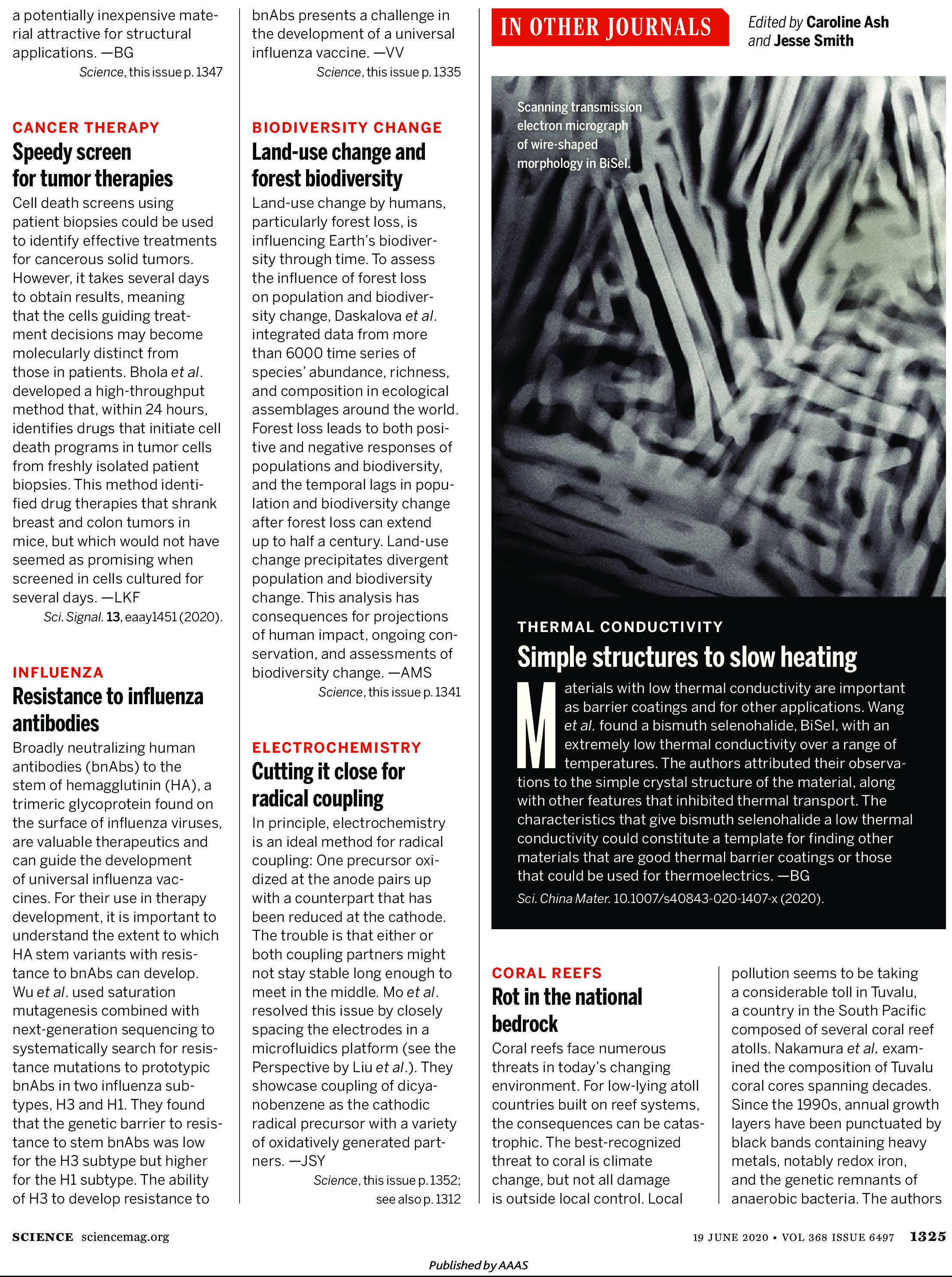 Science Magazine Research Highlights - June 19 2020