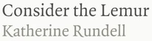 Consider The Lemur - Katherine Rundell