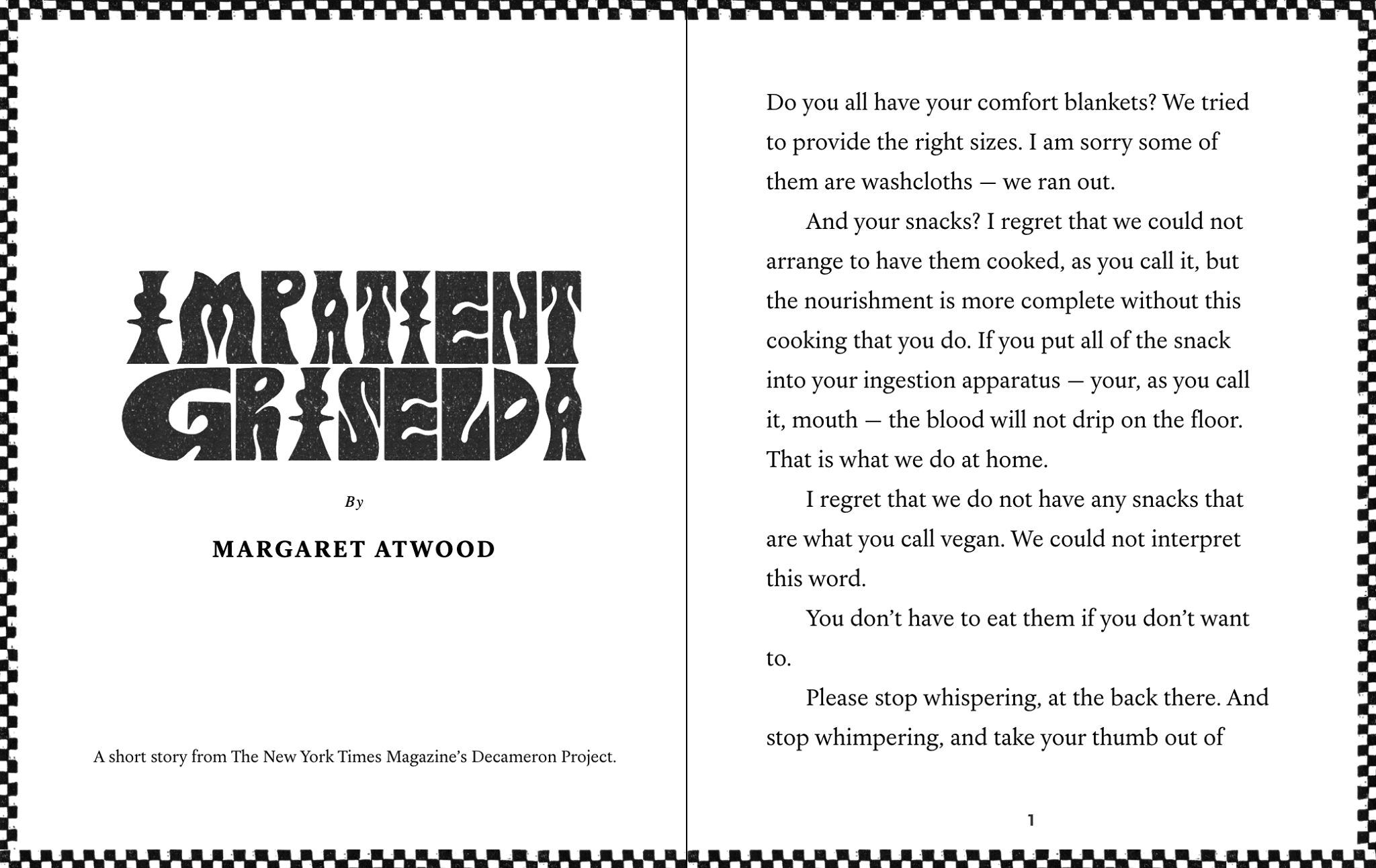 Margaret Atwood - Impatient Griselda - NY Times - July 8 2020