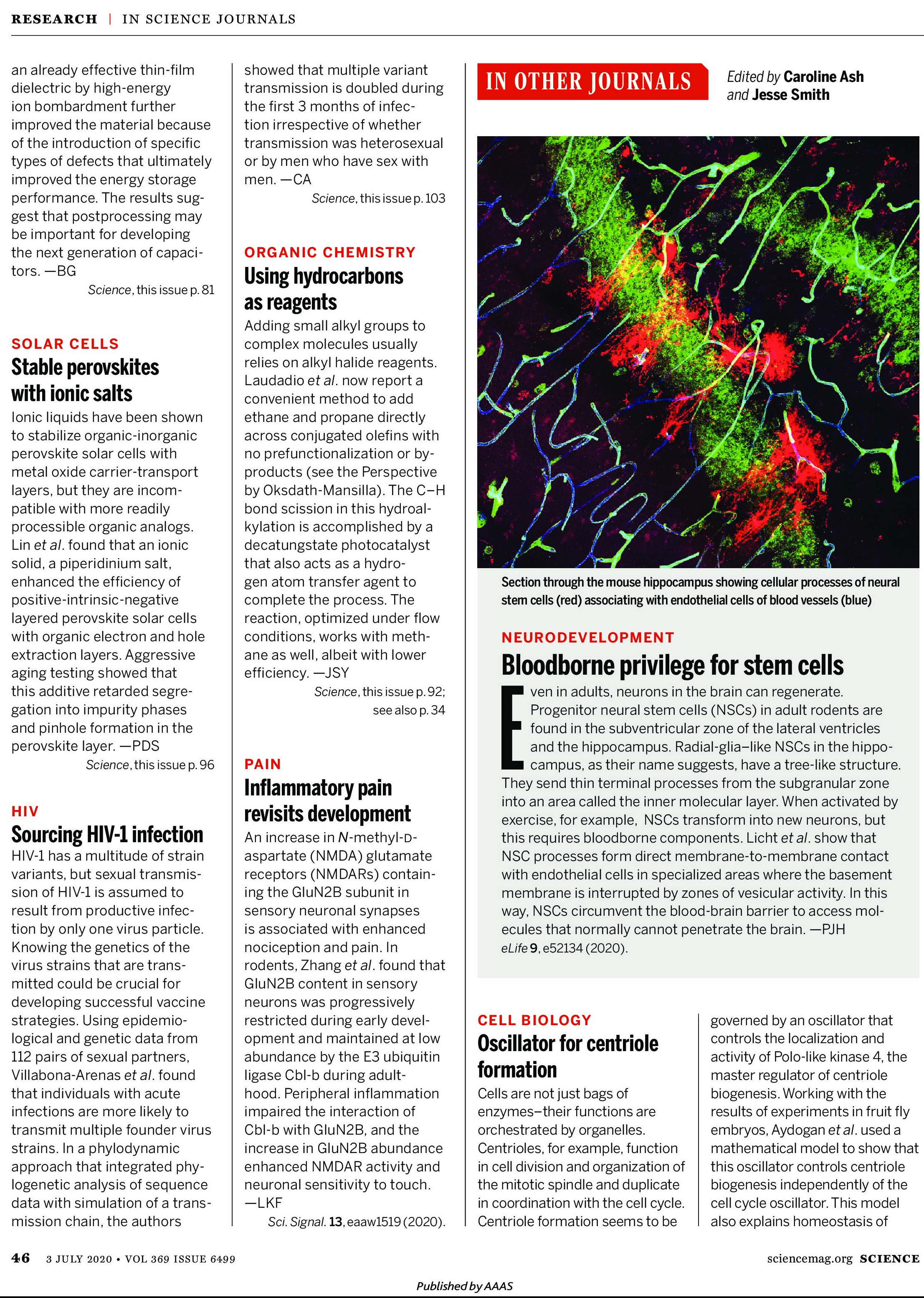 Research Highlights - Science Magazine - July 3 2020