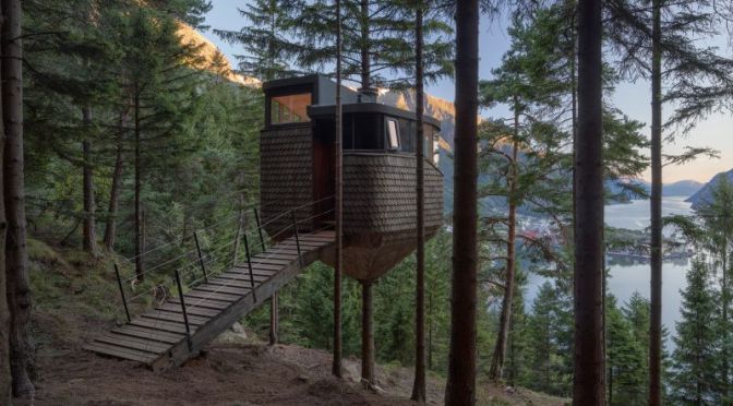 Sustainable Architecture: ‘Woodnest Treehouses’ Above Fjord In Norway