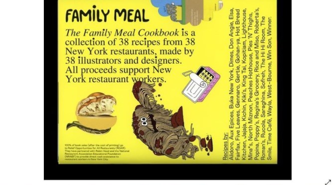 Cook Books: ‘Family Meal’ By Designers/Illustrators  (Support NYC Restaurants)