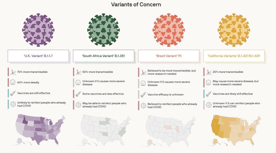 Covid-19 Infographic: ‘Tracking The Variants’ | Boomers Daily