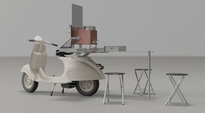 Innovative Design: The World’s Smallest Tea Cafe On Back Of A Vespa (Video)