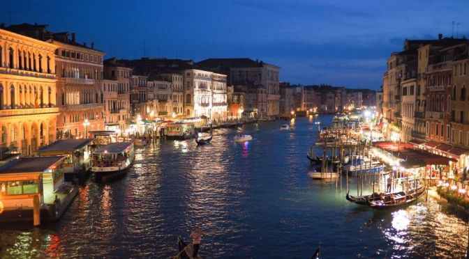 Nights Walks: Outdoor Restaurants, Venice, Italy