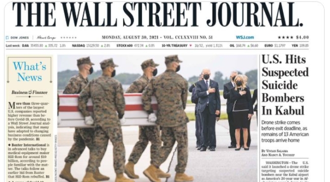 Front Page Views: Wall Street Journal – Aug 30