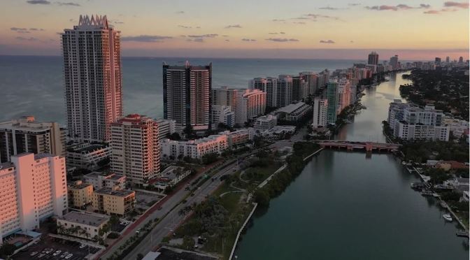 Aerial Views: Miami In Southeast Florida (4K)