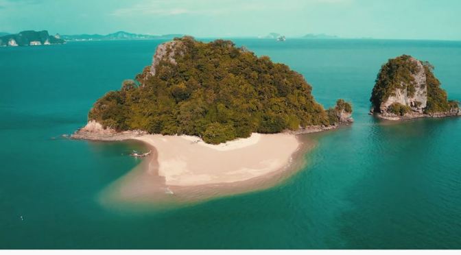 Aerial Views: Koh Khai Nok Island In  Thailand (4K)