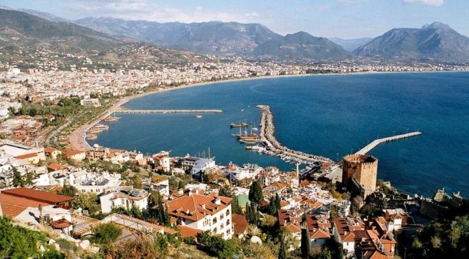 Aerial Views: Alanya In Southwestern Turkey (4K)