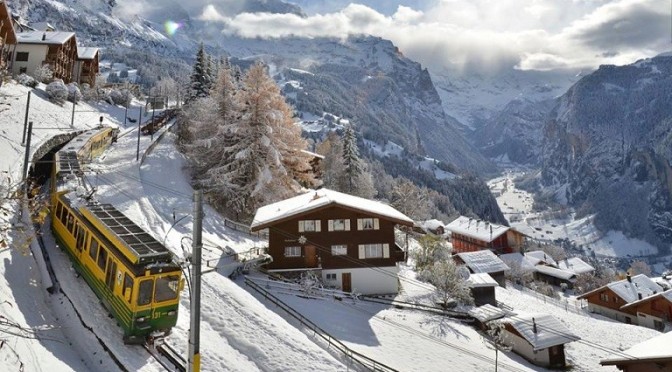 The Swiss Alps: A Winter Walk In Village Of Wengen