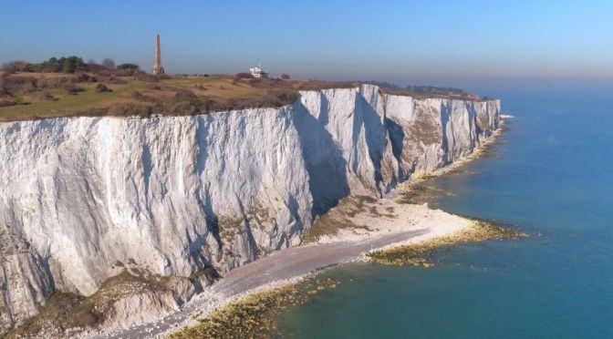 Aerial Views: White Cliffs Of Dover, England (4K)