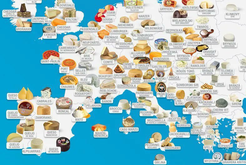 Infographic: ‘Cheese Map’ Of Europe (TasteAtlas) | Boomers Daily