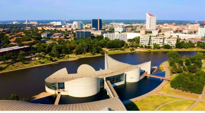 Aerial City Views: Wichita In Central Kansas (4K)