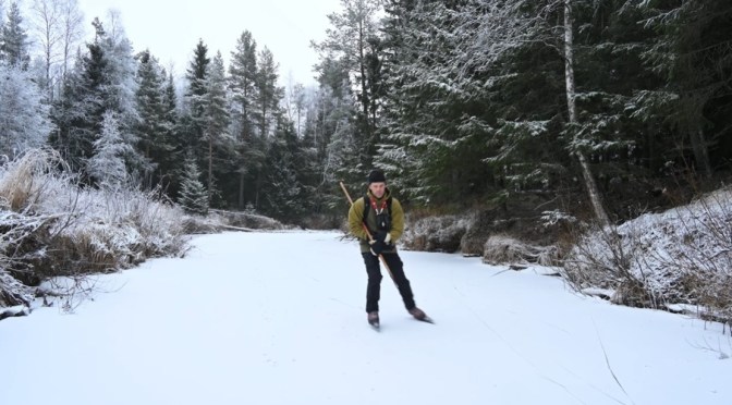 Winter In Sweden: Frozen Bureälven River Skating