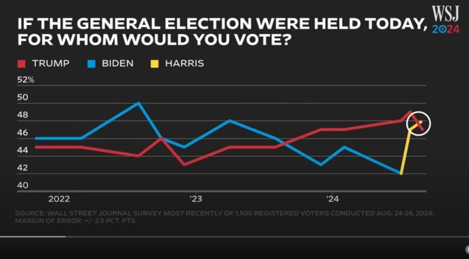 Politics: Harris Leads Trump In New WSJ Poll