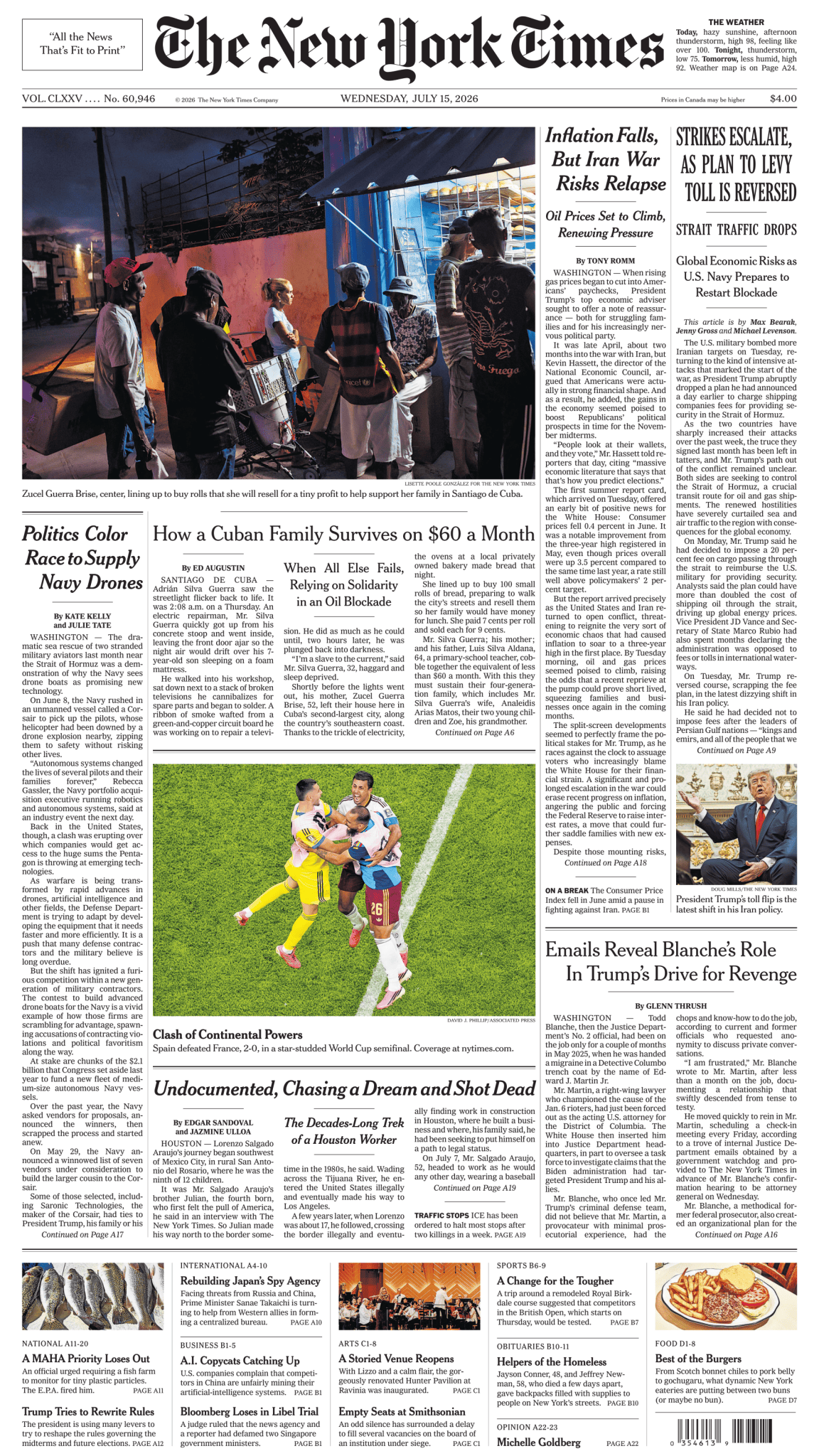 THE NEW YORK TIMES – WEDNESDAY, JULY 15, 2026 | Boomers Daily